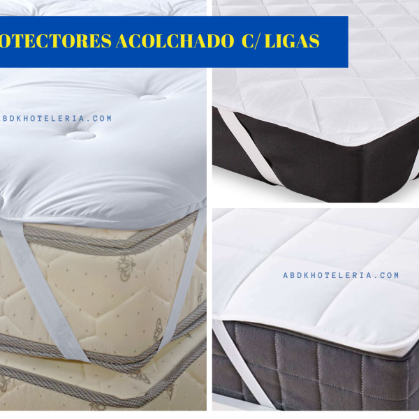 PROTECTOR DE COLCHONES ACOLCHADO BASICO IMPERMEABLE  X 4 LIGAS 